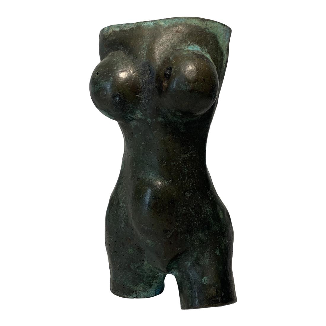 John W Kearney Figurative Bronze 20th Century: John Kearney (American, 1924-2014) Figurative nude c.1990, Bronze with Verdigris patina, signed.Born in Omaha, Nebraska, John Kearney studied at the Cranbrook Acadamy of Art in Bloomfield Hills, Michi