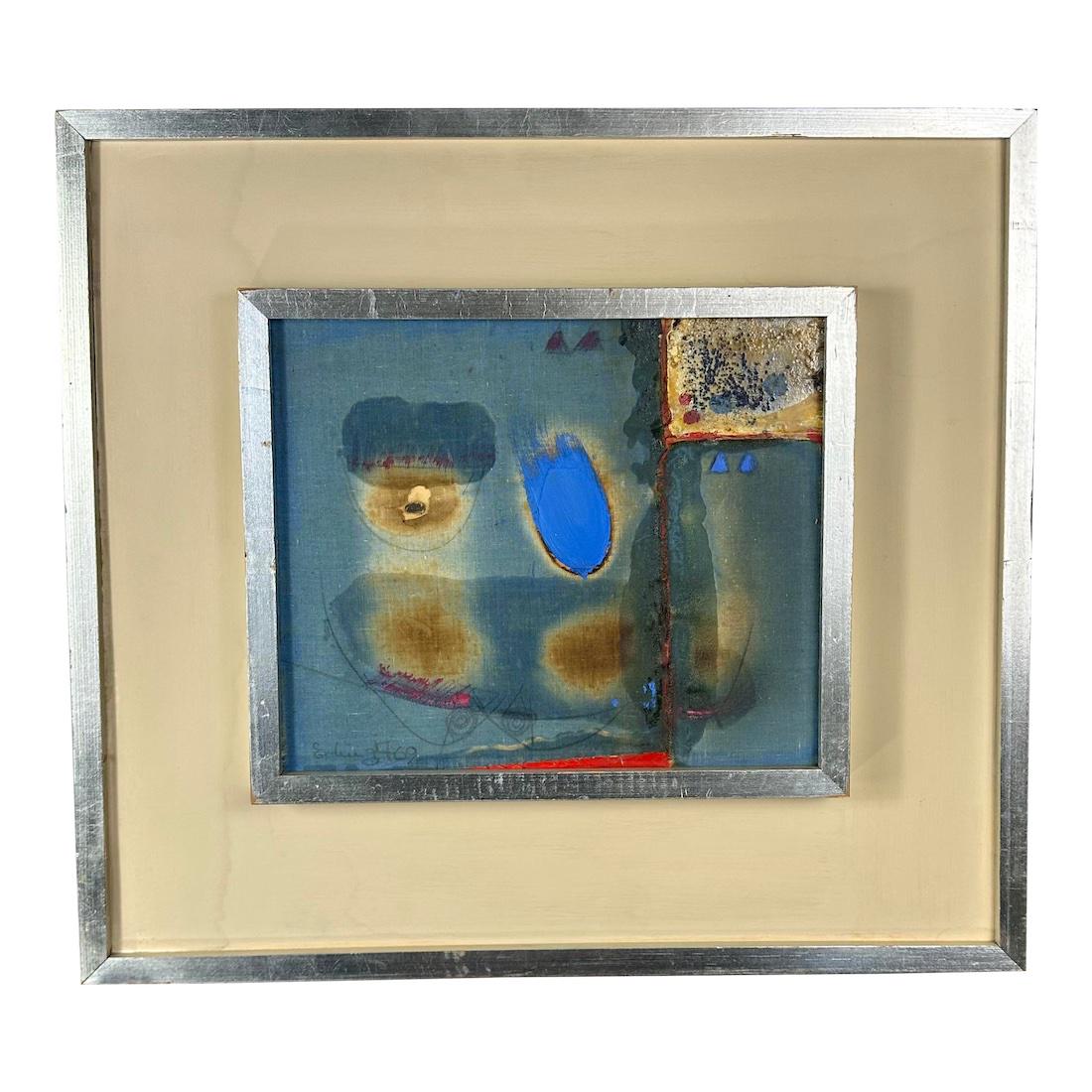 Erling Andersen 1969 Abstract Painting: Erling Andersen (1937-2010)Abstract CompositionThis striking Abstract Expressionist sixties composition is by Danish artist Erling Andersen. Painted in 1969 it is a mixed media cocomposition on canvas