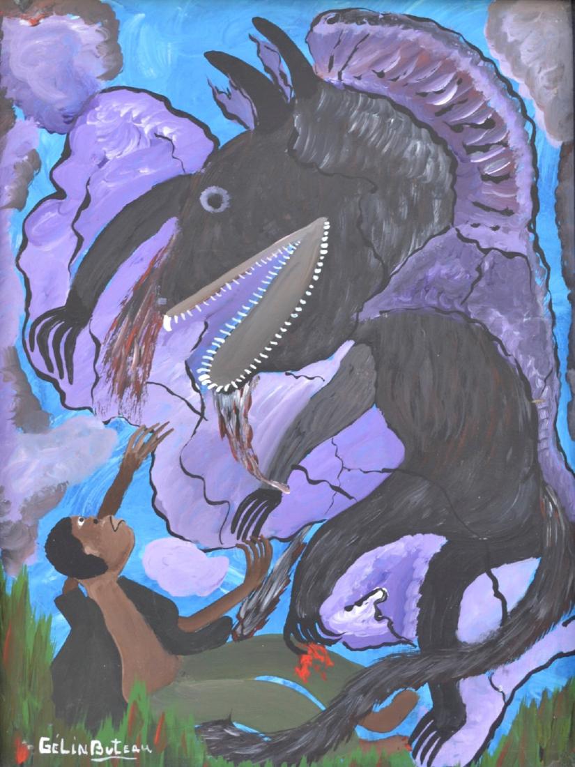Gelin Buteau (Haitian) Fighting Winged Beast, Haiti (1 of 2)
