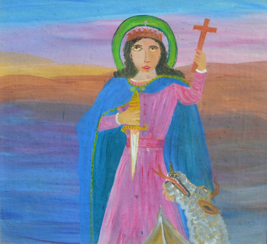 Gerard Paul (Haitian)  George Slaying Dragon, Haiti (1 of 2)