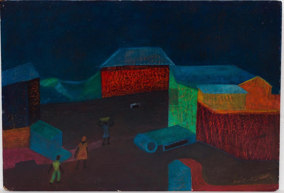 Antonio Joseph (Haitian) Town Scene, 1960's, Haiti (1 of 1)