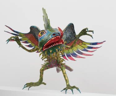 Felipe Linares (Mexican) Alebrije, Folk Art, Mexico: Felipe Linares (Mexican/Mexico City, 20th c.) Alebrije, circa 1980's Paper Mache, 38" x 27" x 16" Signed and Inscribed: "Felipe Linares", "Alebrije Marca Registrada" Provenance: Private New York Colle