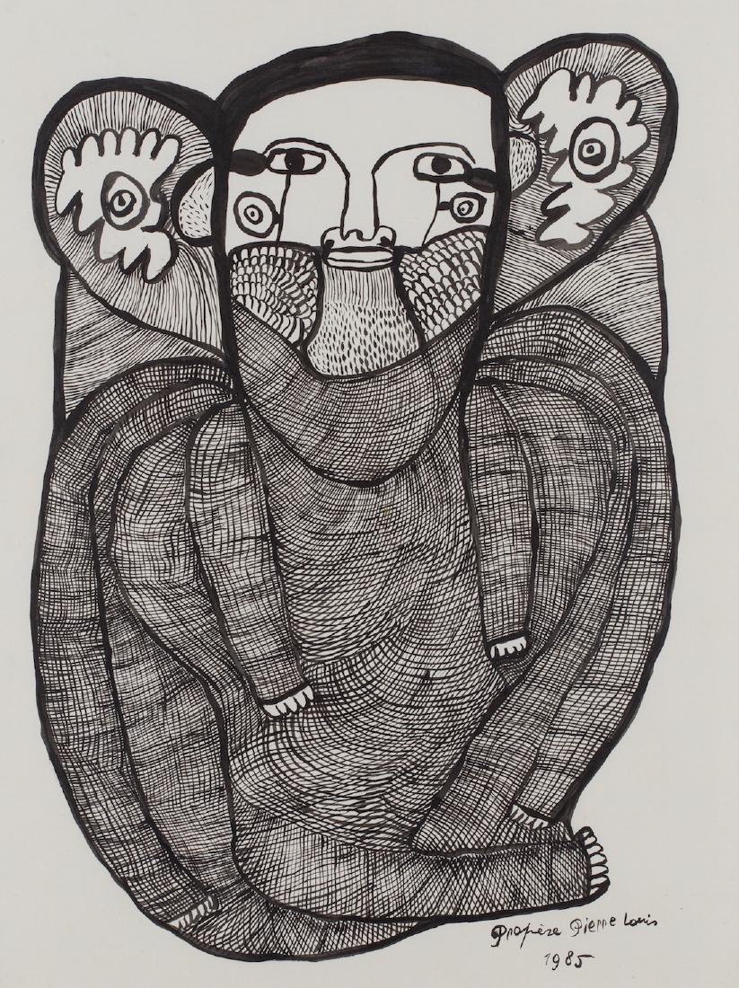 Prosper Pierre-Louis (Haitian) St. Soleil Drawing, (1 of 2)