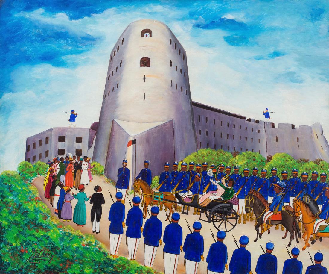 Jacques-Richard Chery (Haitian) Henry Christophe: Jacques-Richard Chery (Haitian, Cap-Haitien, b.1928) Henry Christophe Visits Citadelle, circa 1960's Oil on masonite, 20 x 24 in. Unframed Provenance: Private New York Collection Lot Essay: An artis