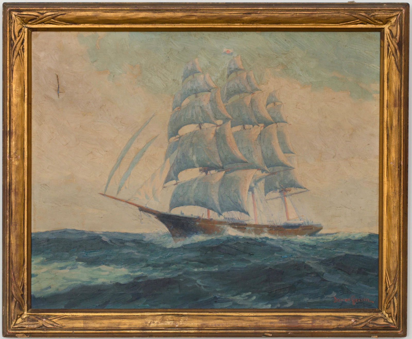 J. Duncan Gleason (American, California) Clipper Ship, (1 of 3)
