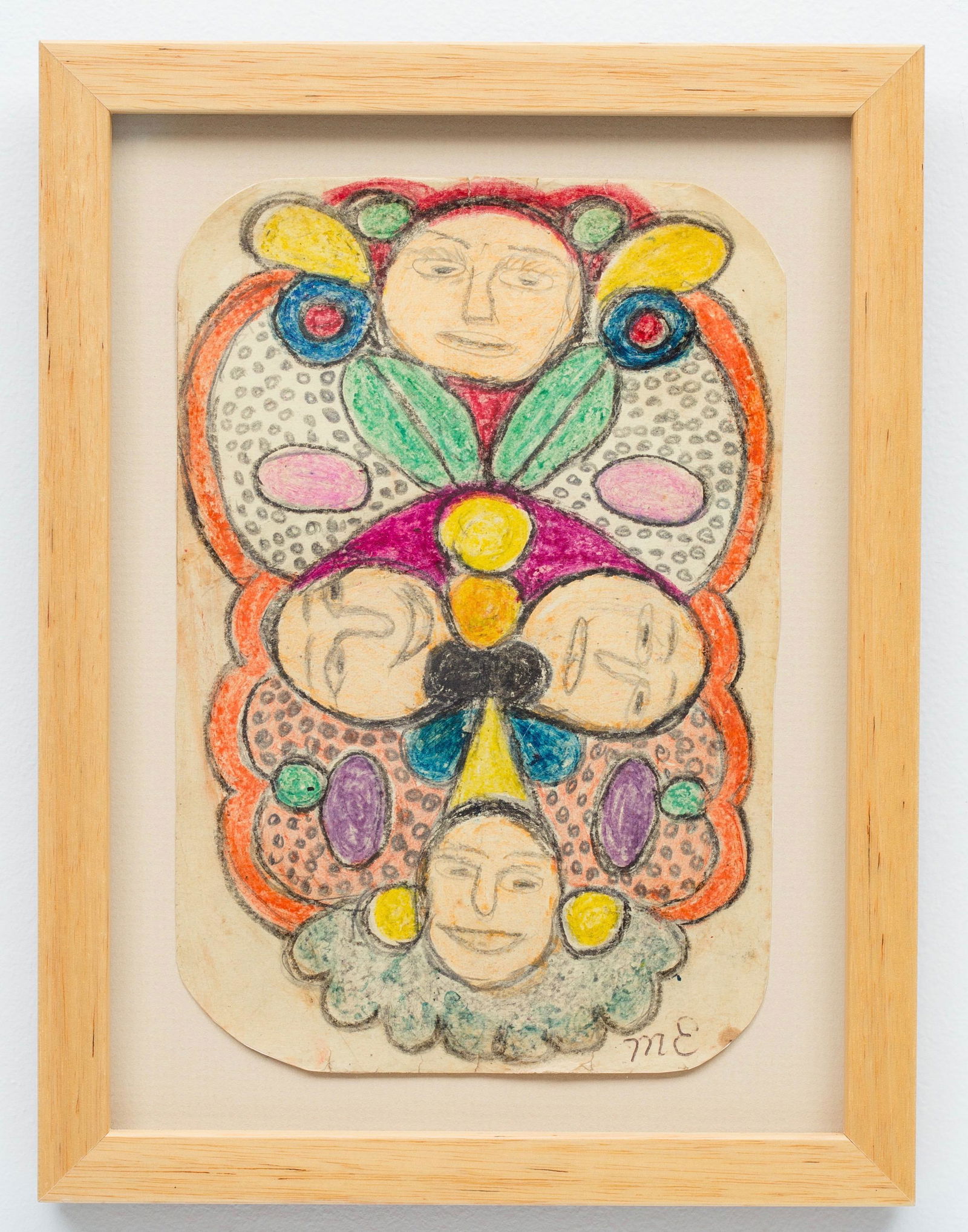 Minnie Evans (American) Faces, c. 1945. Self-taught (1 of 2)