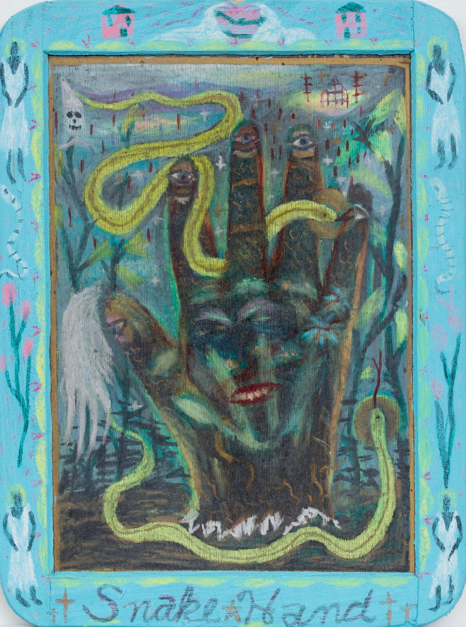 Tony Fitzpatrick (American) Snake Hands, on slate (1 of 1)