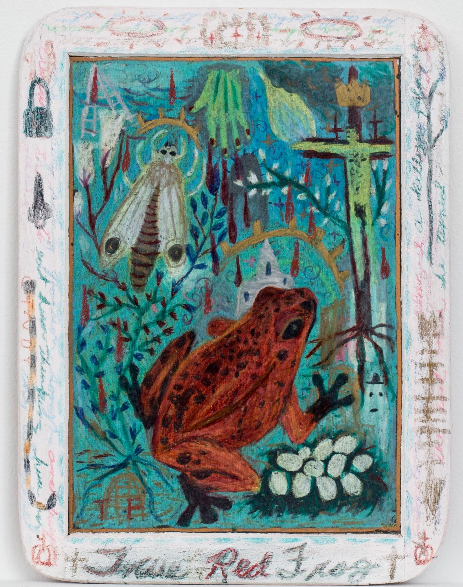 Tony Fitzpatrick (American) The Red Frog, on slate (1 of 1)