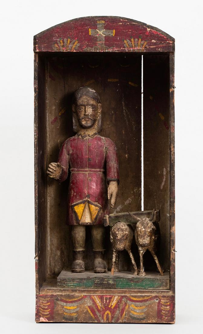 19th c. San Ysidro Bulto in Nicho (New Mexico) (1 of 2)