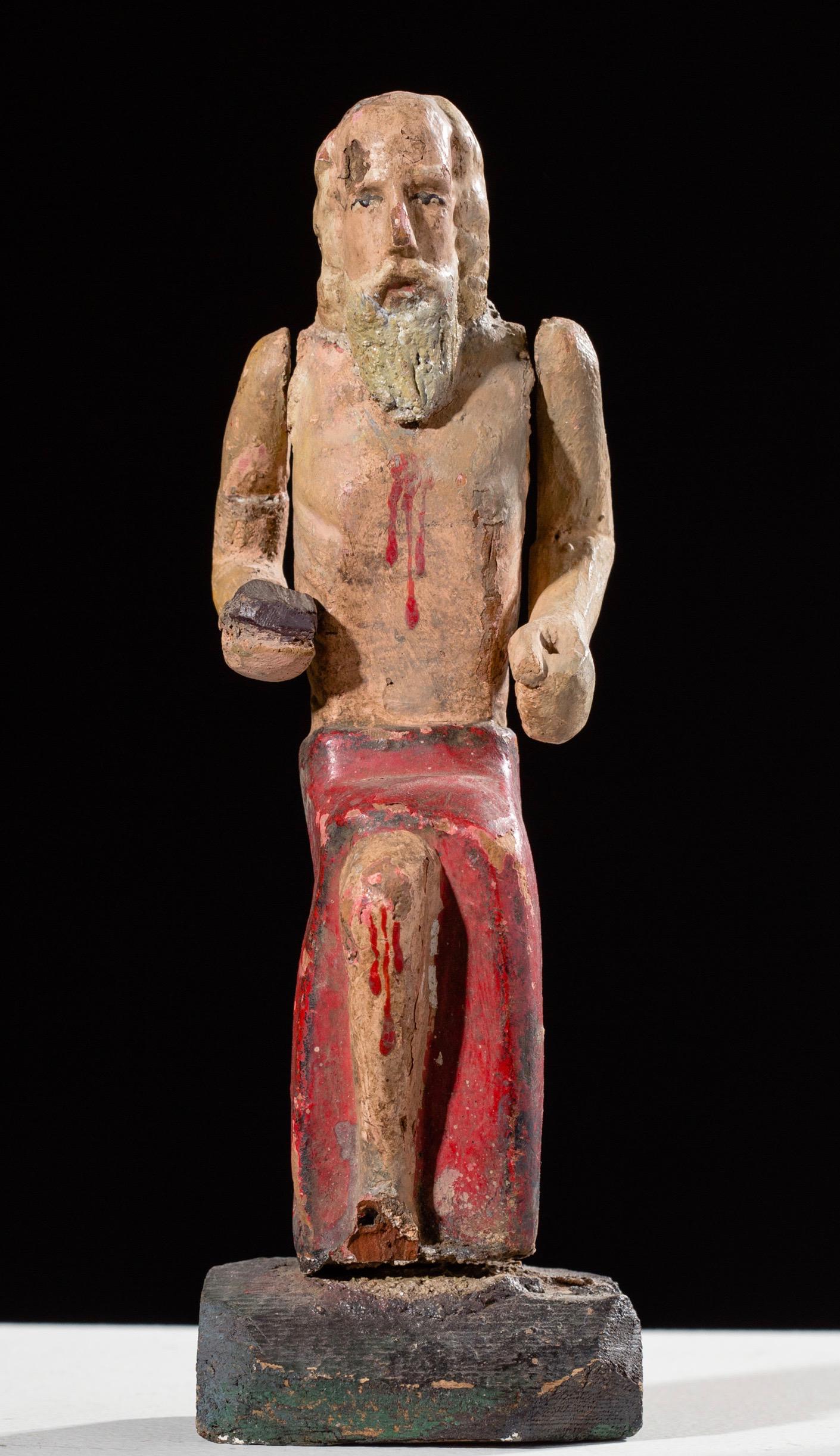 Nicaraguan Santo, Lazaro/Lazarus, 19th C. Folk (1 of 5)