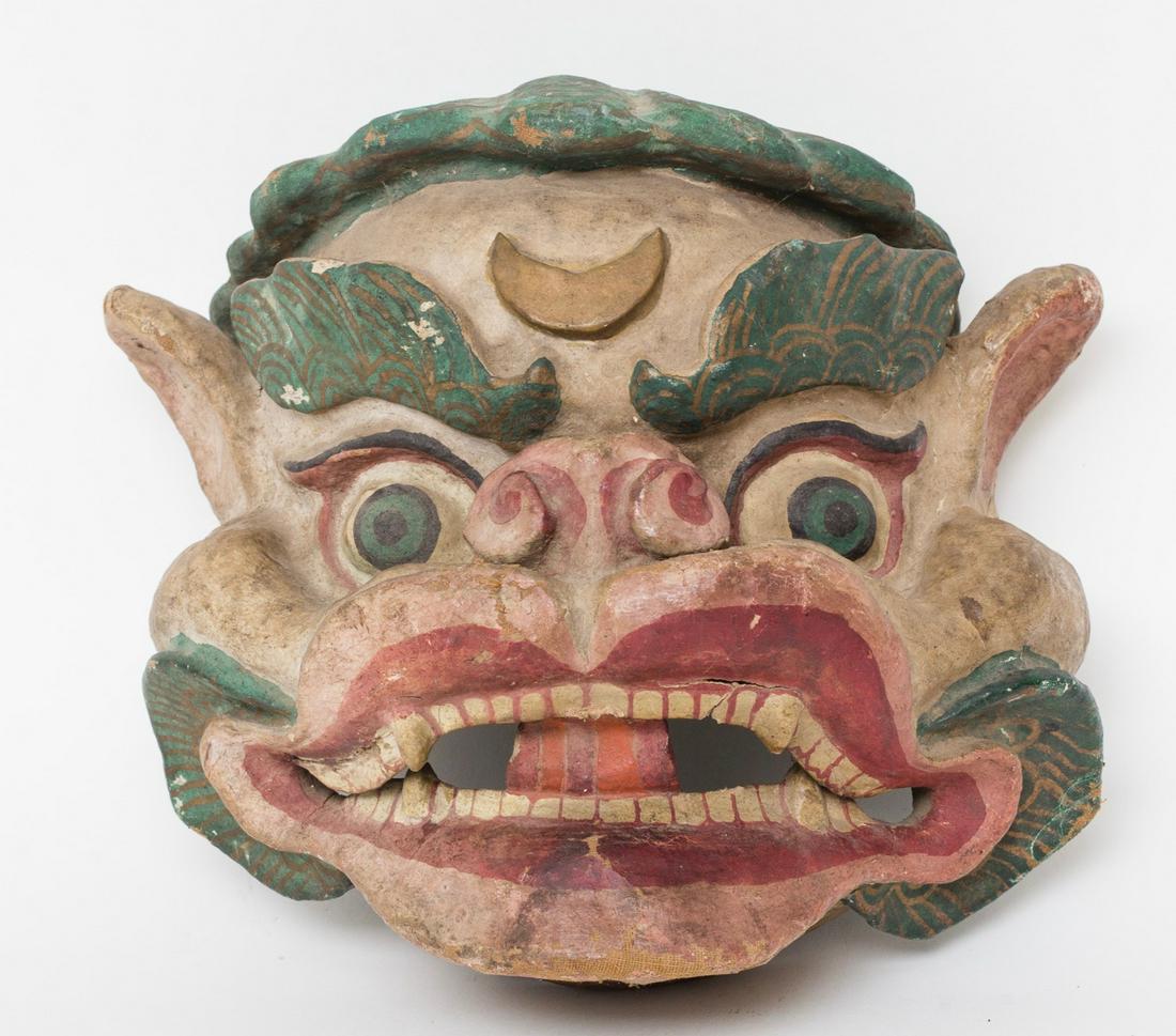 19th C. Tibetan/Tibet Papier Mache Dance Mask (1 of 2)