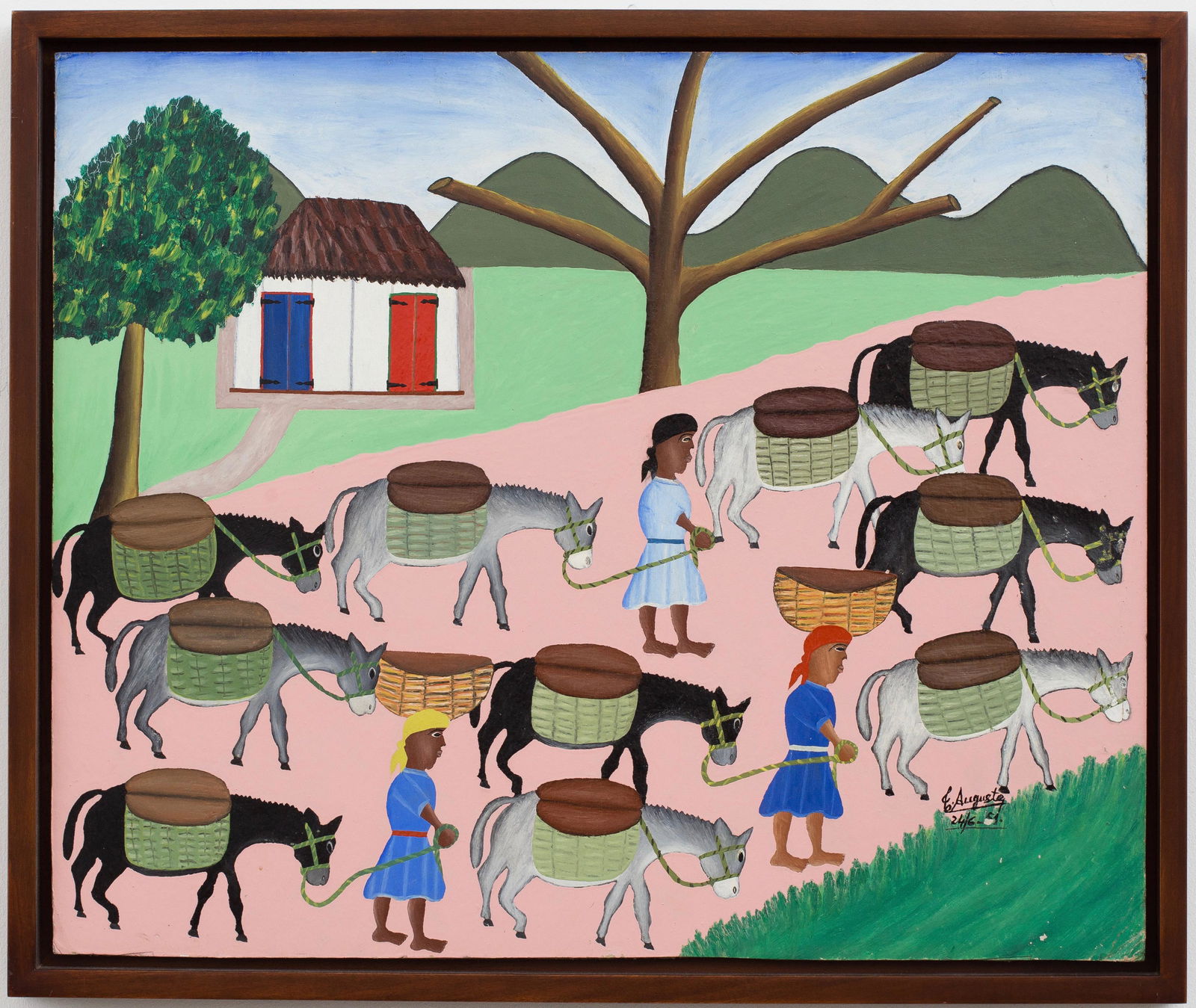 Toussaint Auguste (Haitian/Haiti) Market, Donkeys, 1951 (1 of 1)