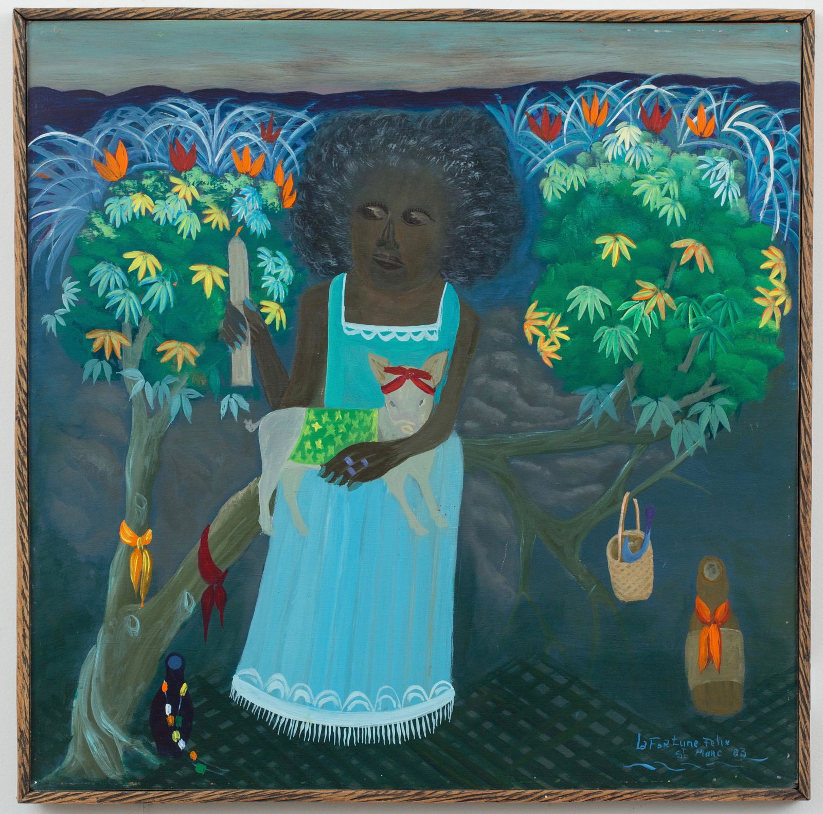 LaFortune Felix (Haitian/Haiti) Holding Pig, 1983 (1 of 1)