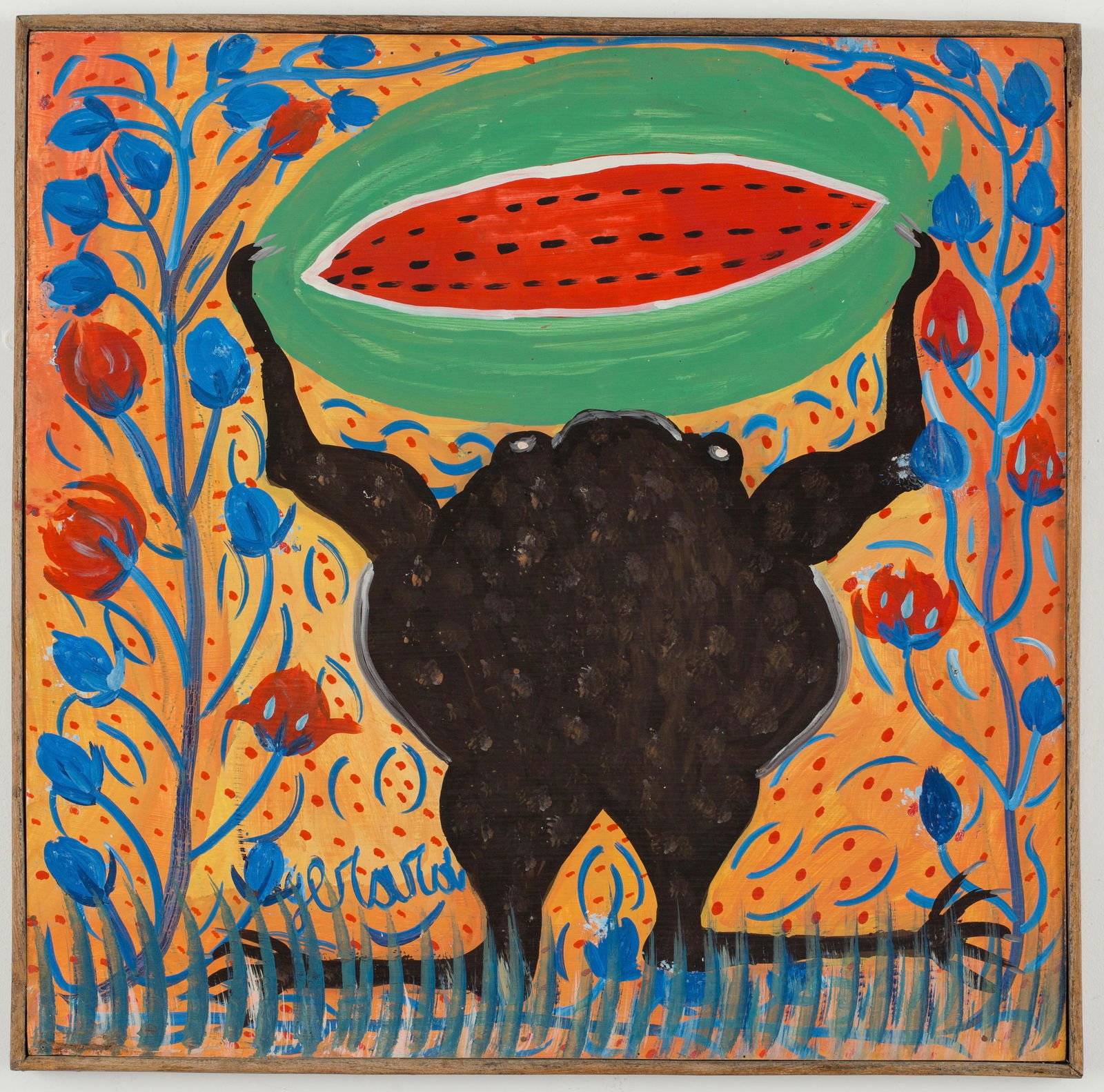 Gerard Fortune (Haitian/Haiti) Frog holding fruit (1 of 1)