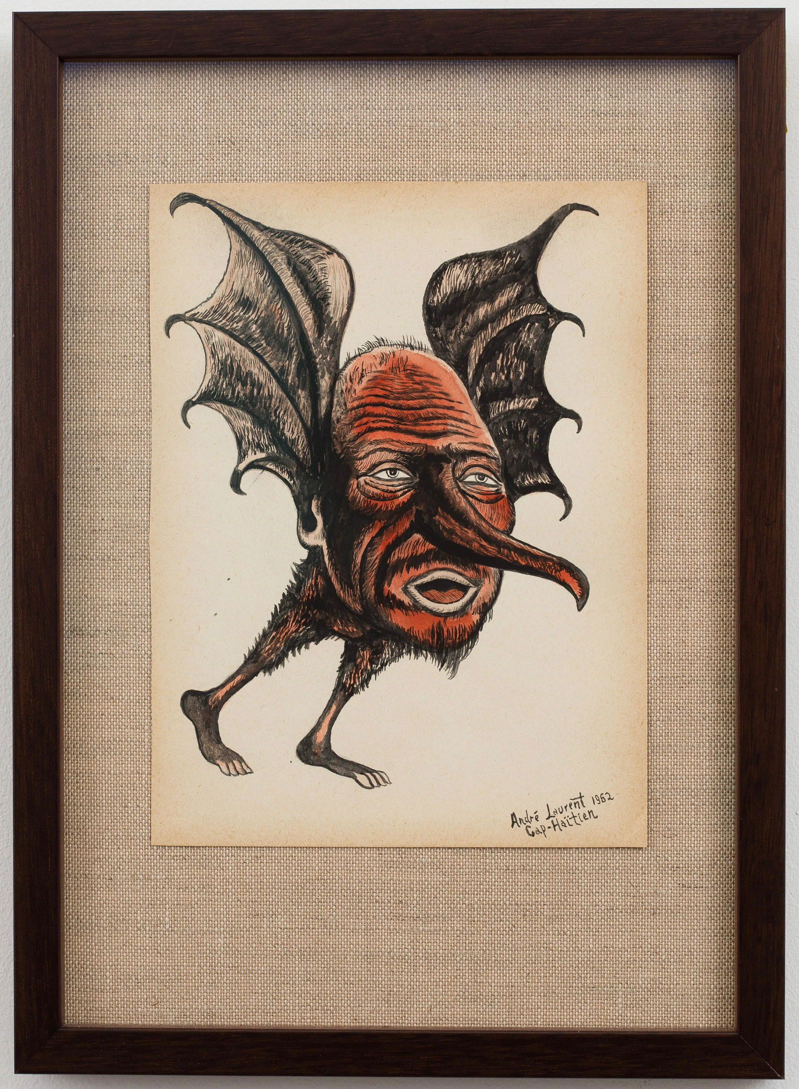 Andre Laurent (Haitian/Haiti) Long Nose Man w/ Bat (1 of 1)