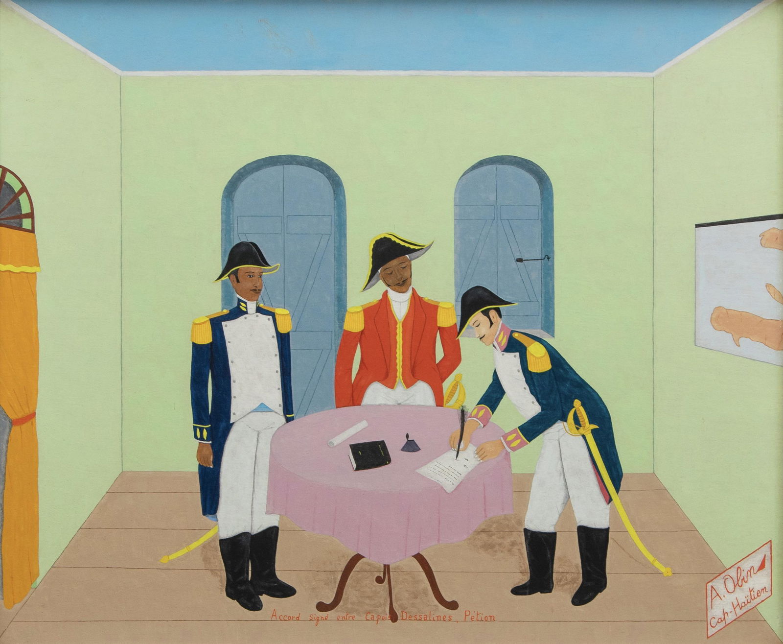 Antoine Obin (Haitian/Haiti) Signing of Accord (1 of 2)