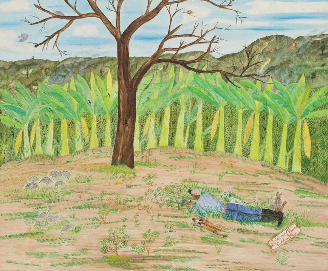 Seneque Obin (Haitian/Haiti) Hunting Scene, Cap-Haitien (1 of 2)