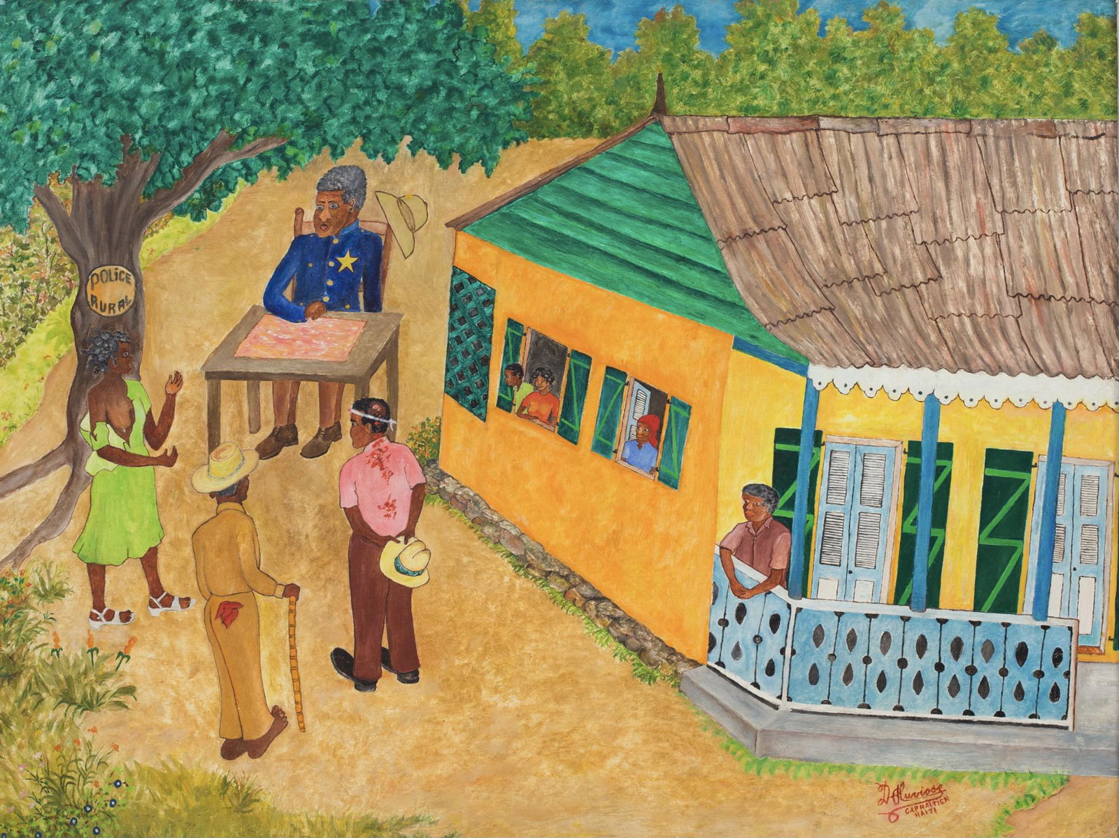Dieudonne Pluviose (Haitian/Haiti) Rural Court Scene (1 of 2)
