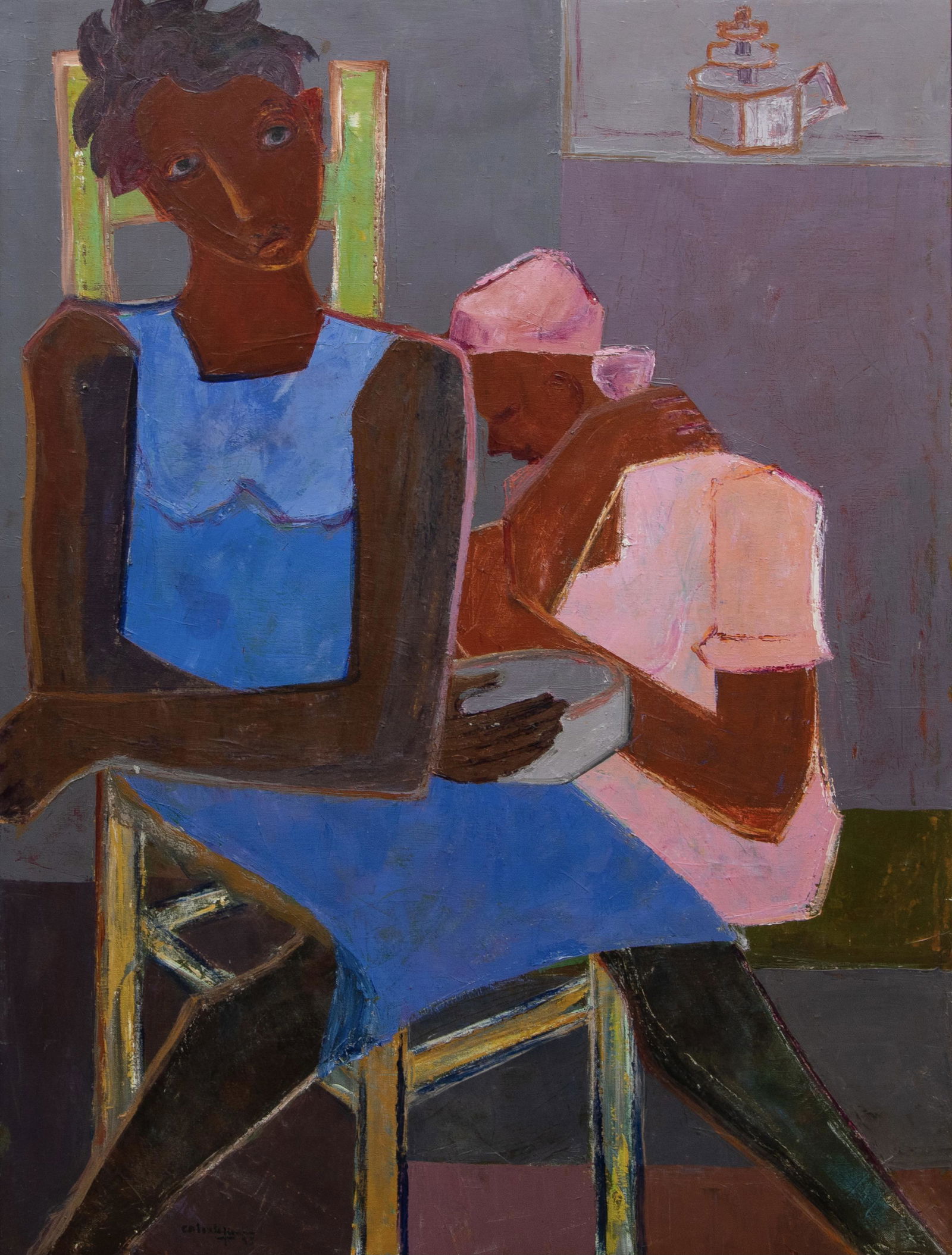 Henri Calixte (Haitian/Haiti) Two Women, Modern School (1 of 2)