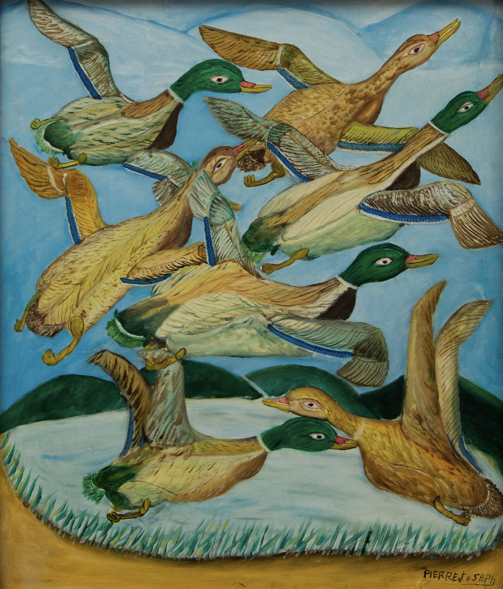 Pierre Joseph-Valcin (Haitian/Haiti) Ducks in Flight (1 of 3)
