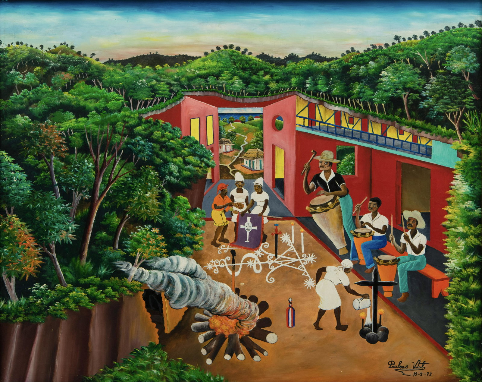 Pauleus Vital (Haitian/Haiti) Baron Ceremony, 1973 (1 of 2)