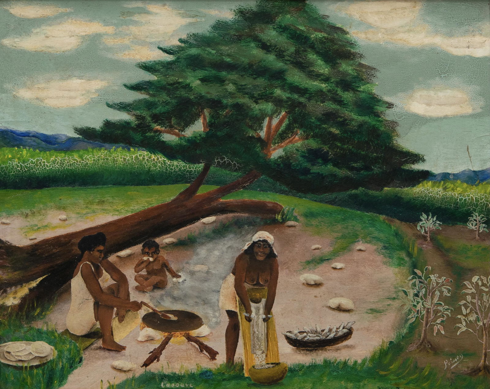 Louverture Poisson (Haitian/Haiti) Making Cassave (1 of 2)