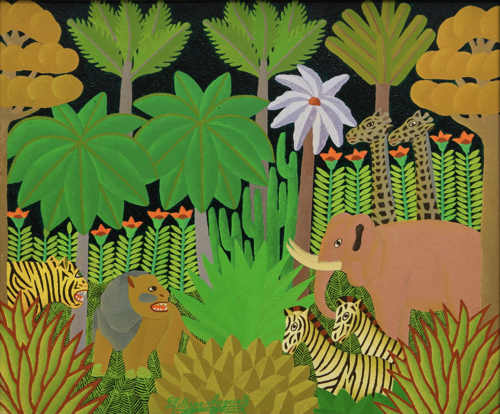 Salnave Philippe-Auguste  (Haitian/Haiti) Jungle Scene (1 of 3)