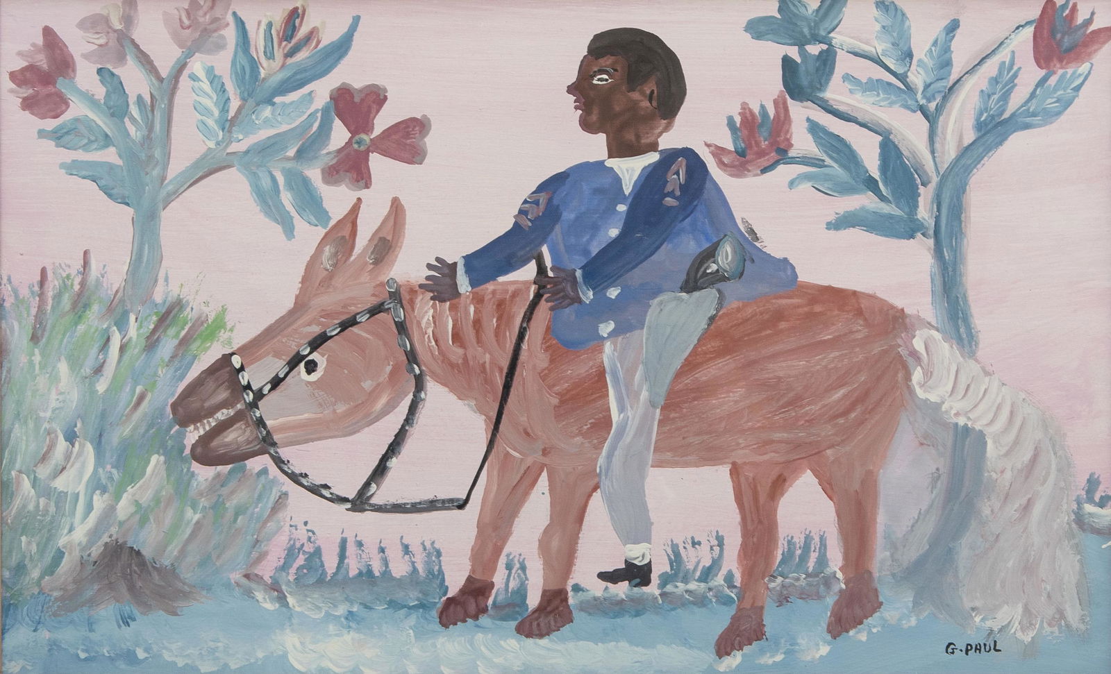 Gerard Paul (Haitian/Haiti) Man on Horse, c.1960's (1 of 2)
