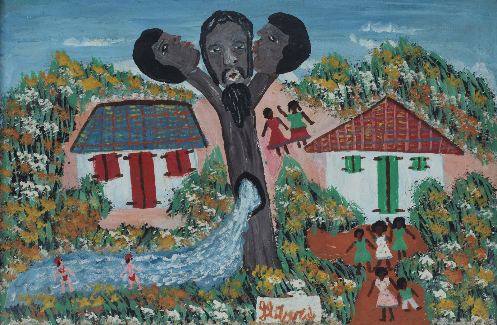 Gerard Fortune (Haitian/Haiti) Tree Waterfall with Loas (1 of 2)