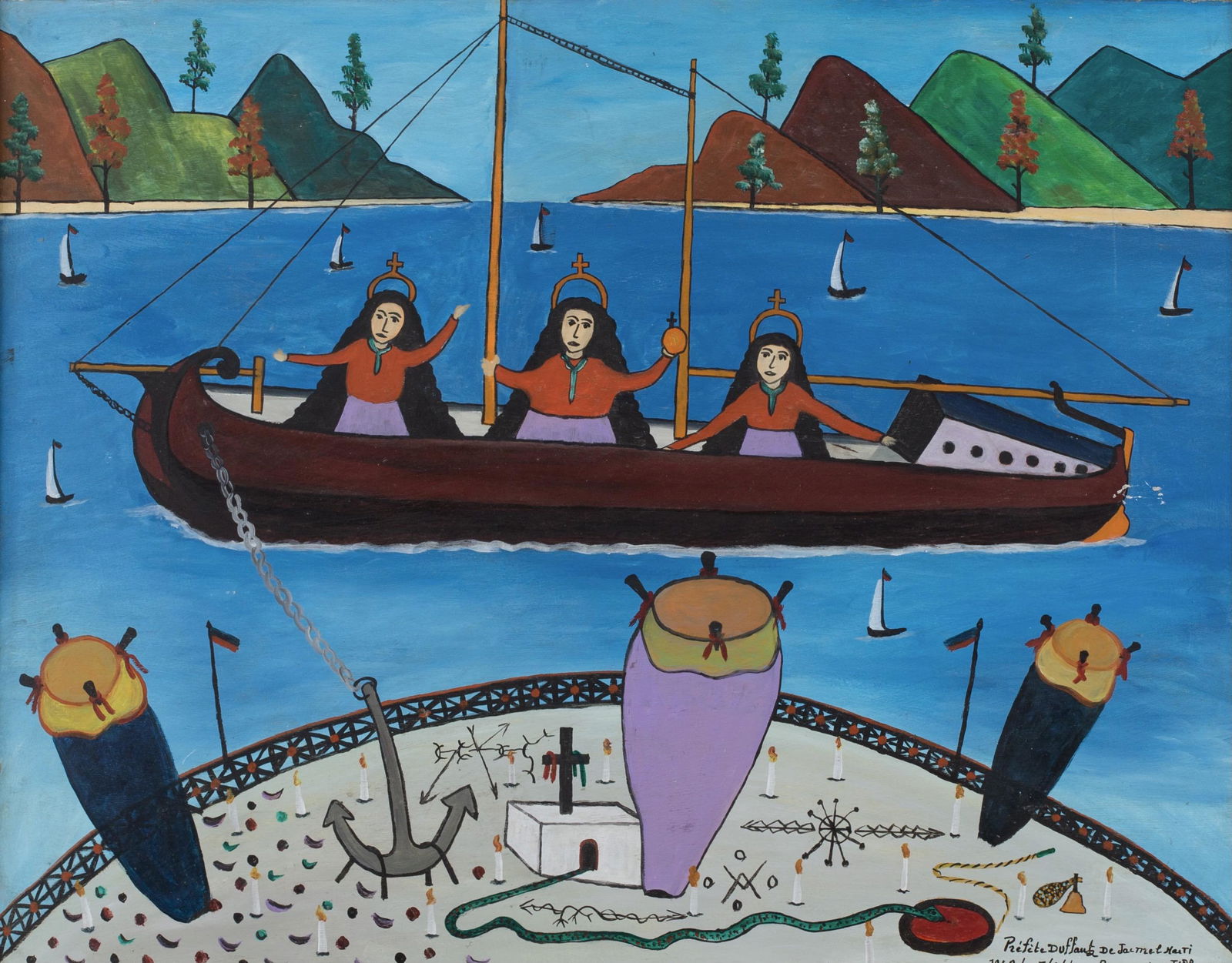 Prefete Duffaut (Haitian/Jacmel, Haiti) Les 3 Femes (1 of 4)