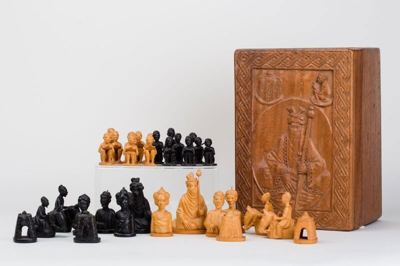 Nigerian Softwood Chess Set With Box by J. P. (1 of 7)