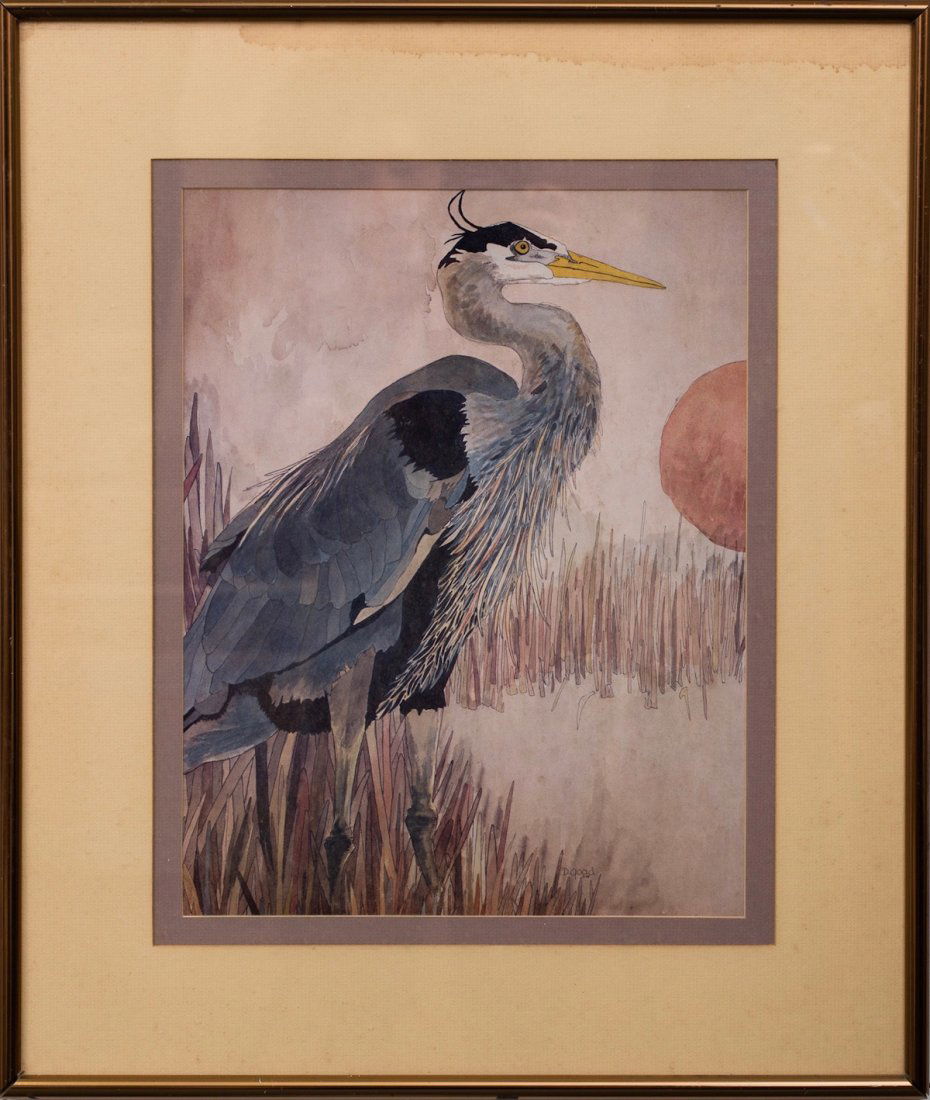 Dan Goad (American/b.1952) Heron, Watercolor on paper, (1 of 1)