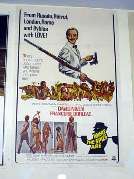 Original film poster 'Where The Spies Are' (James: Original film poster 'Where The Spies Are' (James Bond spoof) with David Niven
