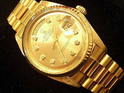 Men 18k Gold Diamond Rolex Day Date President Champagne