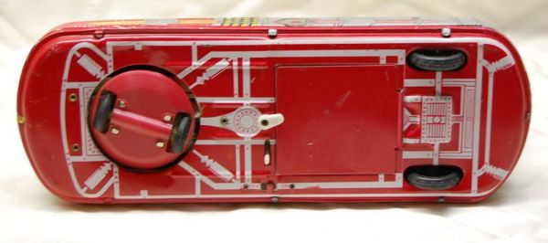 Space Car Lithographed Tin Battery Operated - 4