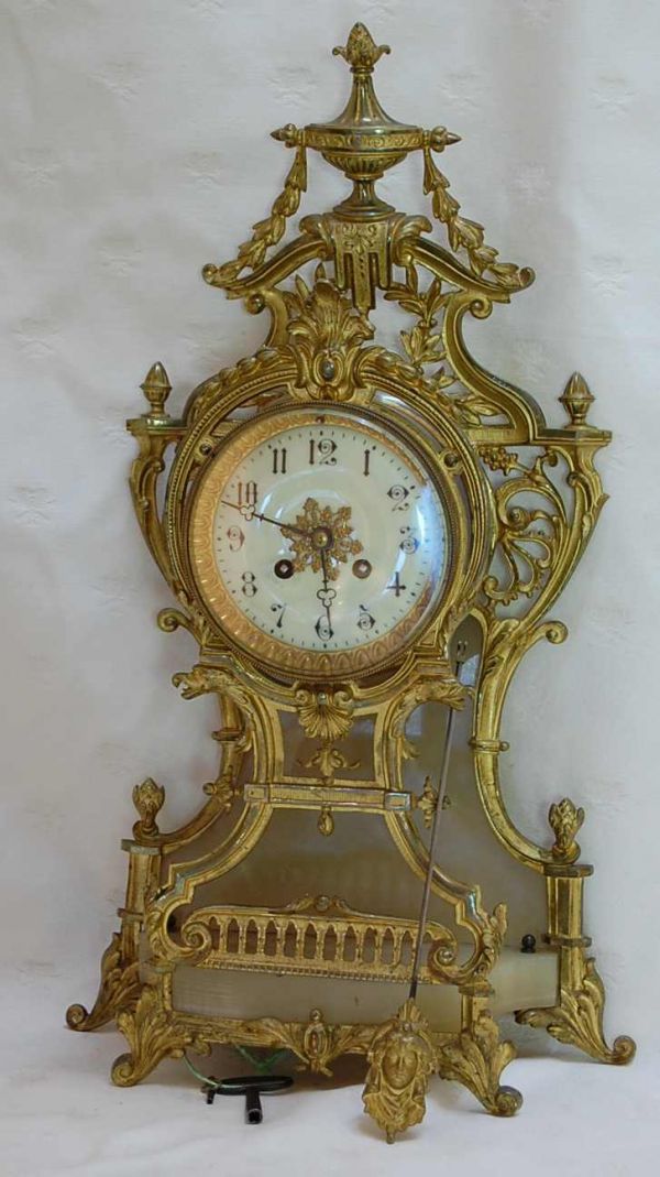FRENCH GILT BRONZE MANTLE CLOCK
