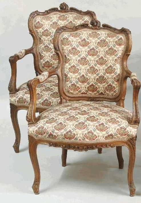 PAIR OF CARVED FRENCH ARM CHAIRS