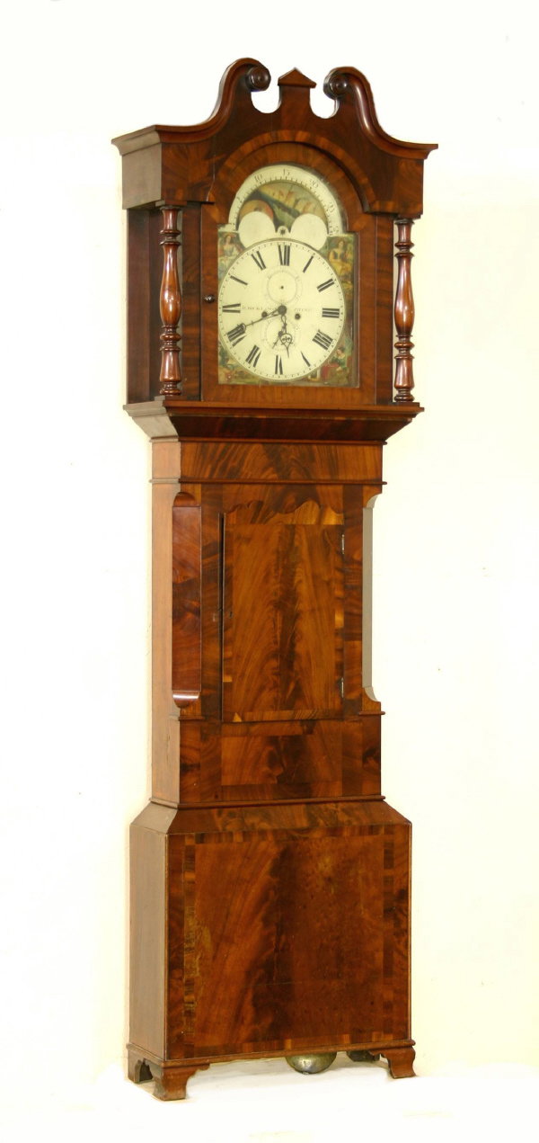 Mahogany 8 Day Grandfather Clock Circa 1840