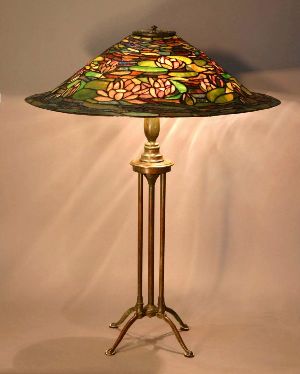 Reed & Barton signed Lilly Pond Lamp Tiffany Base