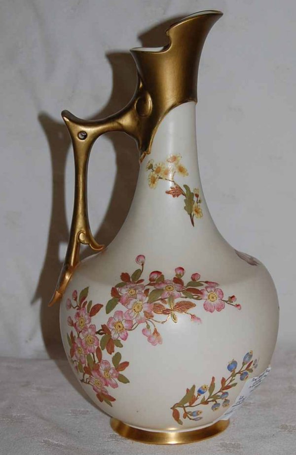 ROYAL WORCESTER FLORAL EWER - 2