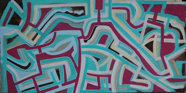 LARGE ABSTRACT OIL PAINTING