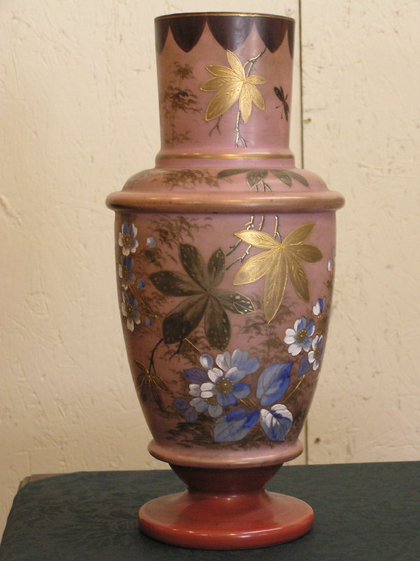 Hand Decorated Bristol Floral Vase