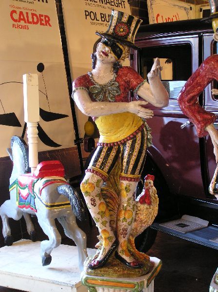 Pair of Terra Cotta Harlequin Figures on Pedestals - 2