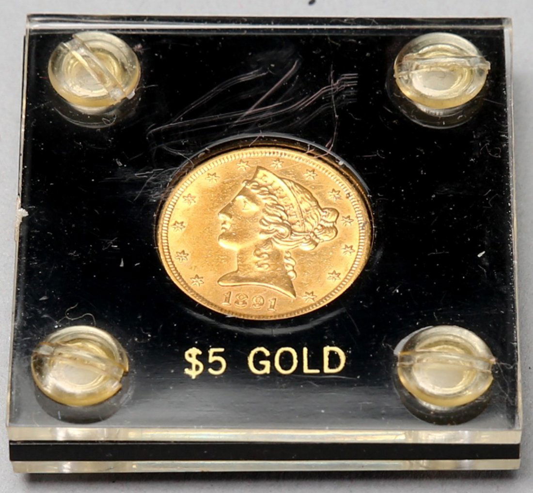 1891 Carson City CC $5 Gold Coin (1 of 2)