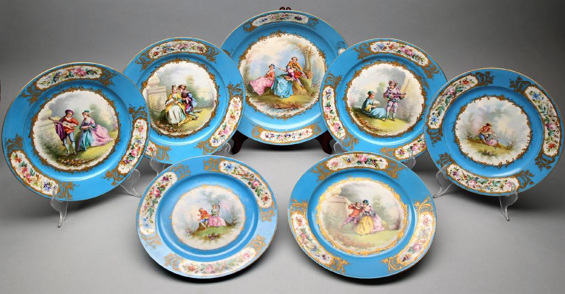 1782 Sevres Porcelain Hand Painted Plates (1 of 8)