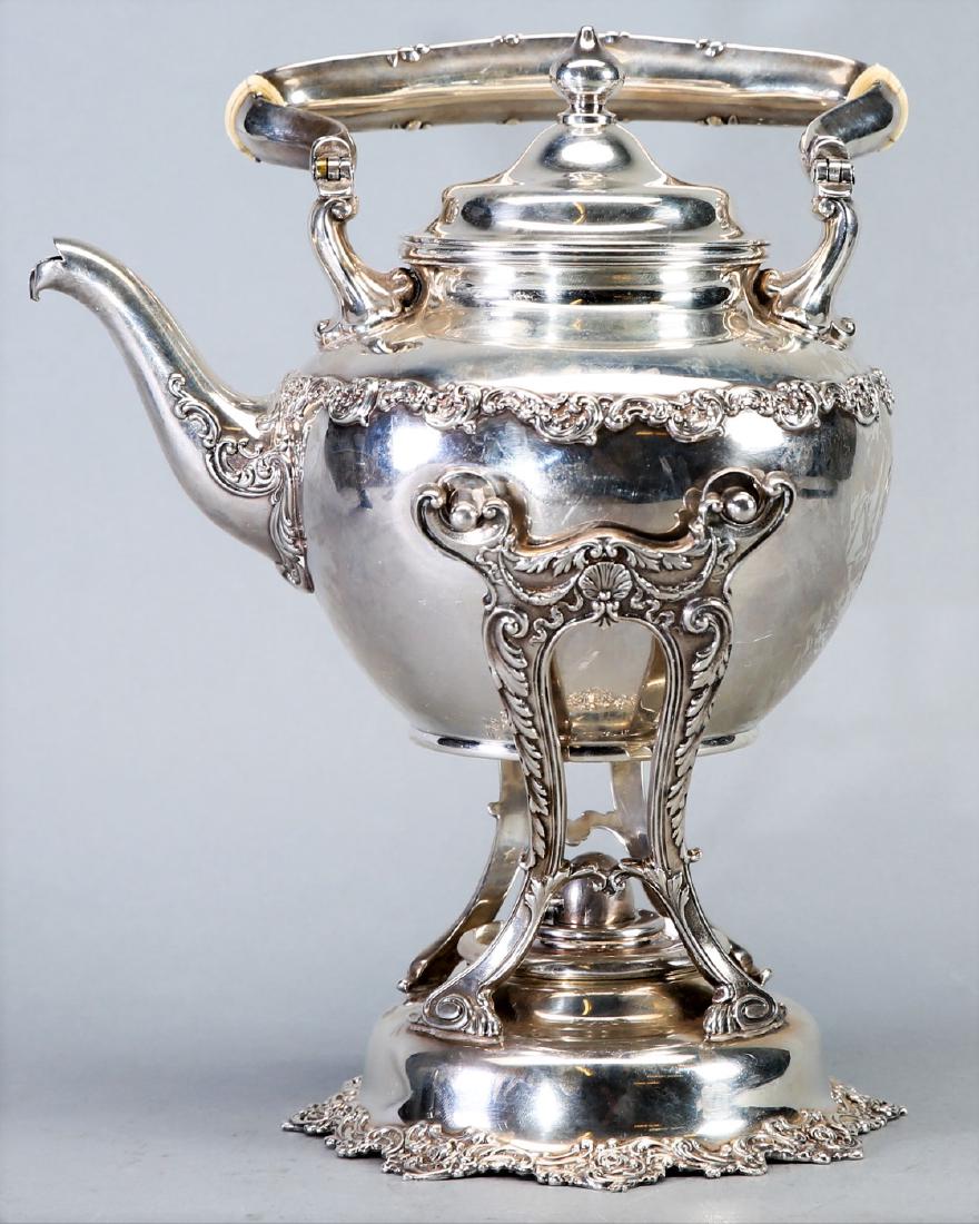 1899 Gorham Sterling Teapot with Warming Stand (1 of 8)