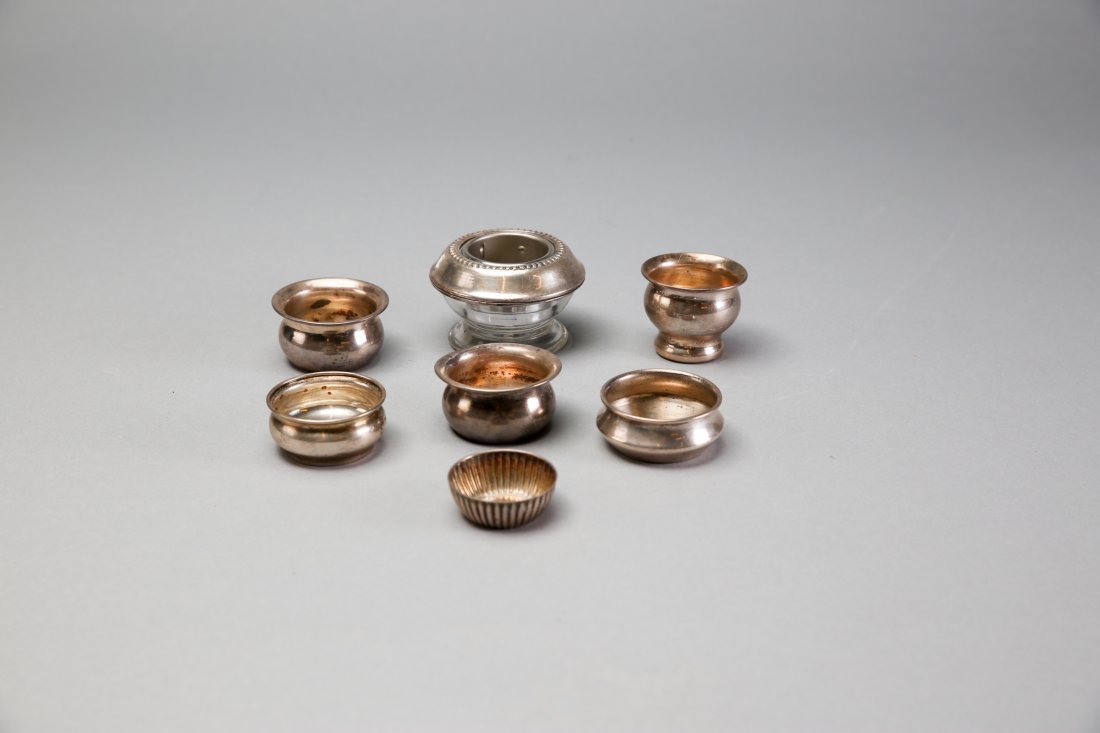Silver open salt lot of 7 (1 of 2)
