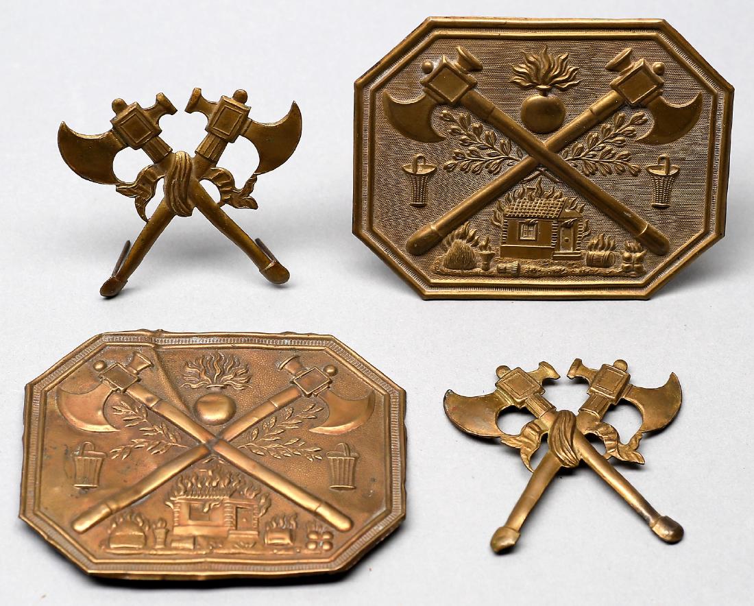 19th Century Antique French Fireman Helmet Badges (1 of 2)
