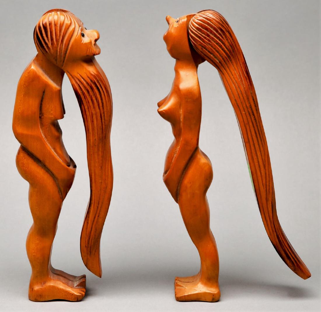 Naughty Nutcrackers. Handcarved Carved, with glass (1 of 3)