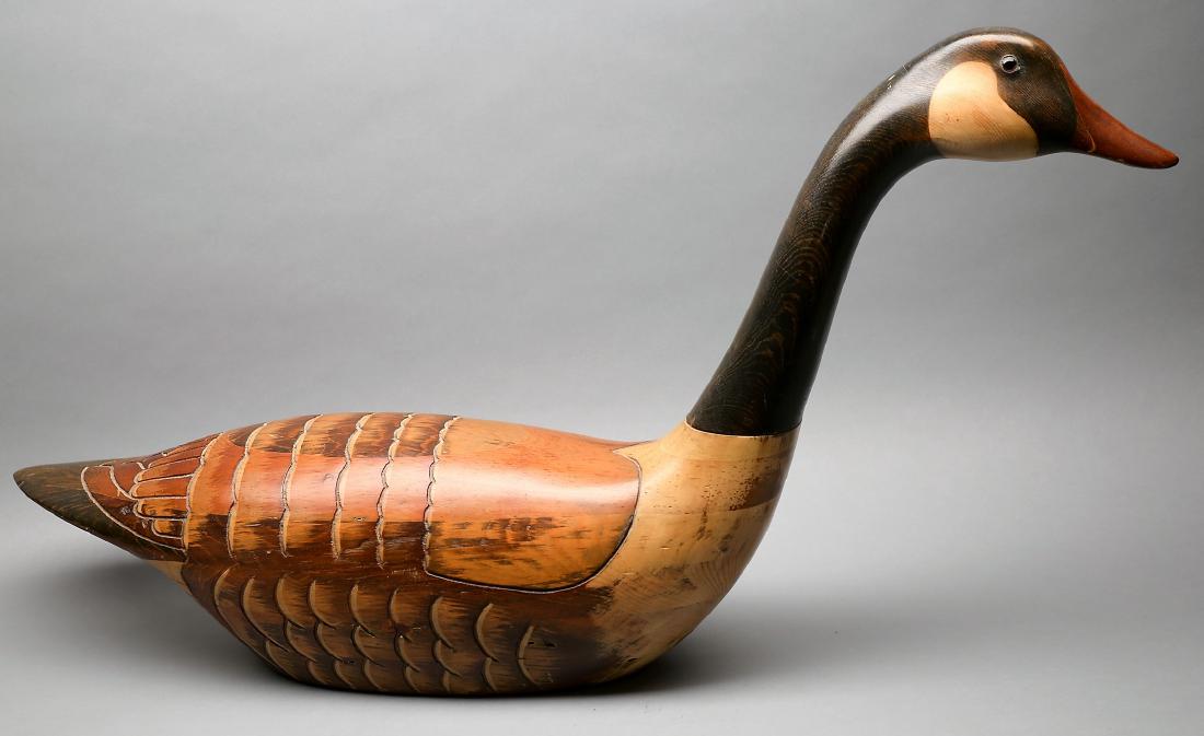 バードカービング Tom Taber 木製 グース 大型デコイ Vintage Tom Taber Wood Duck Decoy Wooden Carved Painted